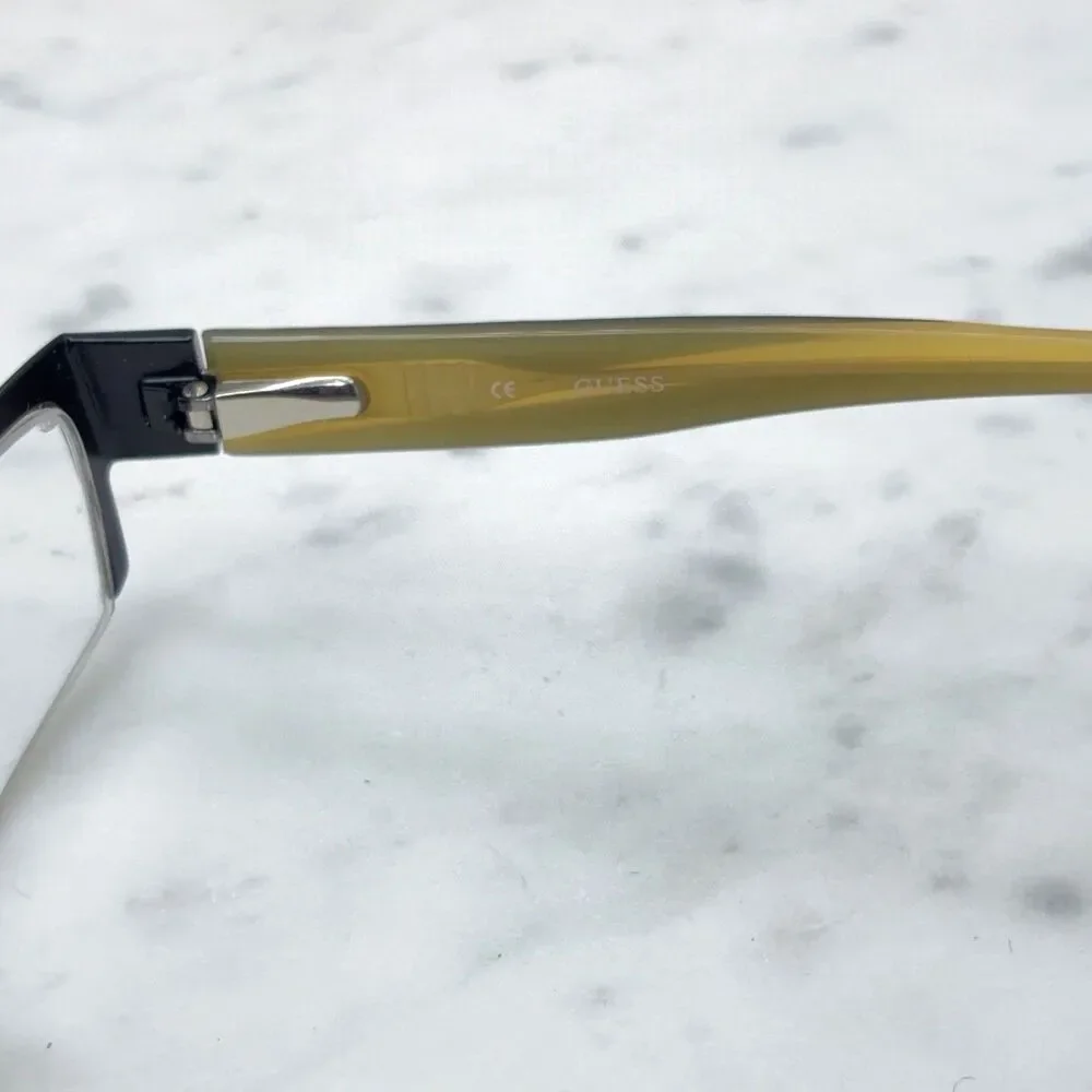 Guess GU 1416 BLK Black Half Rim Rectangle Eyeglasses Frames Only 51-17-135 RARE
